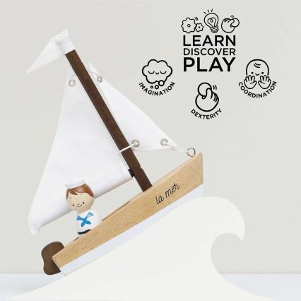 Le Toy Van - Velero de madera con capitán haya