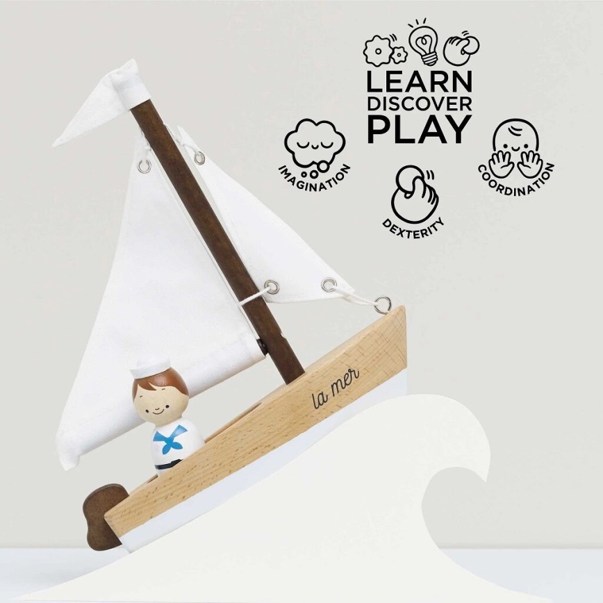 Le Toy Van - Velero de madera con capitán haya