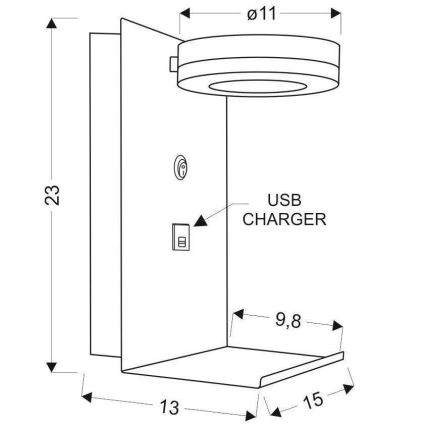 LED Aplique con cargador COMPACT LED/4W/230V