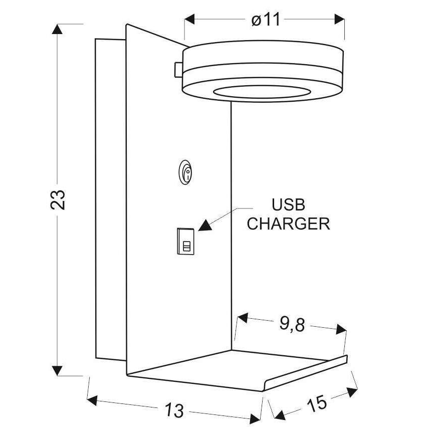 LED Aplique con cargador COMPACT LED/4W/230V
