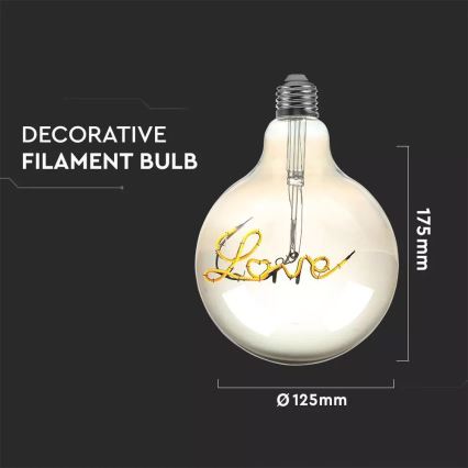 LED Bombilla decorativa FILAMENT G125 E27/5W/230V 2200K