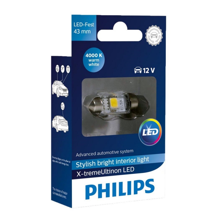 LED Bombilla para coche Philips X-TREME VISION 129454000KX1 C5W SV8,5/1W/12V 4000K