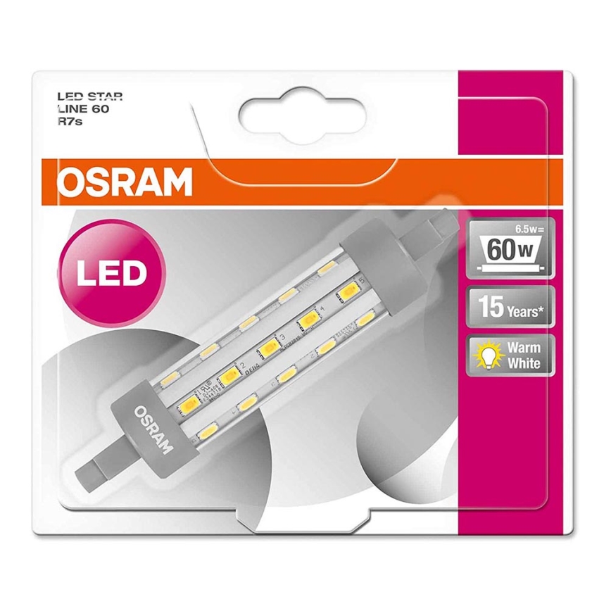 LED Bombilla R7s/6,5W/230V 2700K l 118mm - Osram