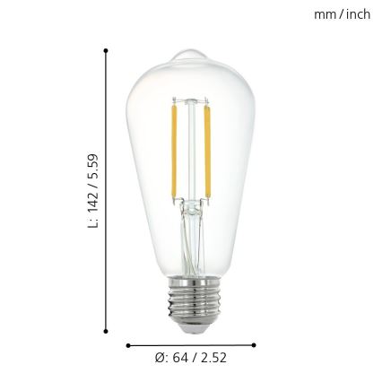 LED Bombilla regulable E27/6W/230V 2700K - Eglo