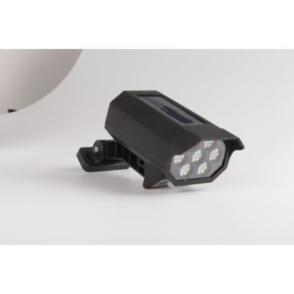 LED Cámara de video vigilancia falsa con sensor y con panel sol. LED/5W/5,5V 800 mAh IP65 + control remoto