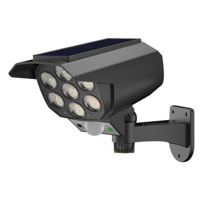 LED Cámara de video vigilancia falsa con sensor y con panel sol. LED/5W/5,5V 800 mAh IP65 + control remoto