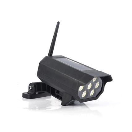 LED Cámara de video vigilancia falsa con sensor y con panel sol. LED/5W/5,5V 800 mAh IP65 + control remoto
