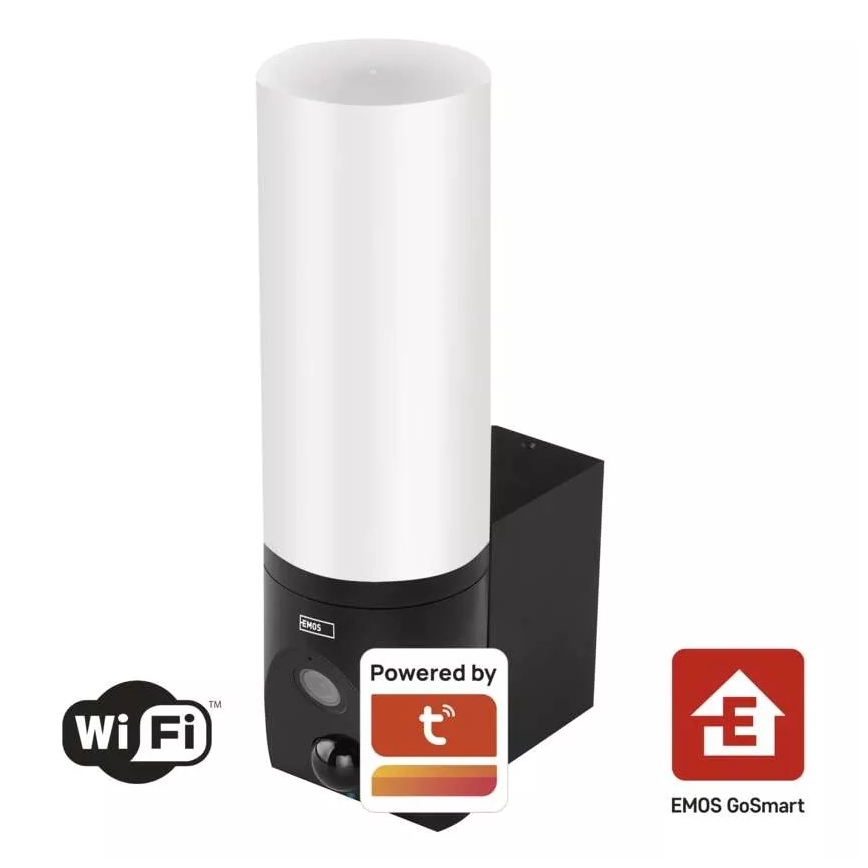 LED Cámara inteligente para exteriores con luz GoSmart LED/12W/230V 3200K IP65 Wi-Fi Tuya negro