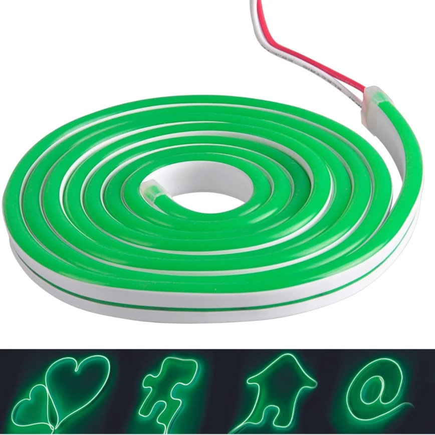 LED Cinta NEON 2 m LED/14W/12V IP65 verde