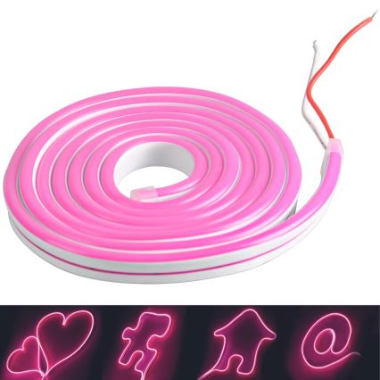 LED Cinta NEON 2 m LED/17W/12V IP65 rosa