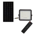 LED de exterior Regulable solar reflectora LED/10W/3,2V IP65 4000K negro + control remoto
