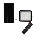 LED de exterior Regulable solar reflectora LED/10W/3,2V IP65 4000K negro + control remoto