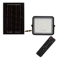 LED de exterior Regulable solar reflectora LED/6W/3,2V IP65 6400K negro + control remoto