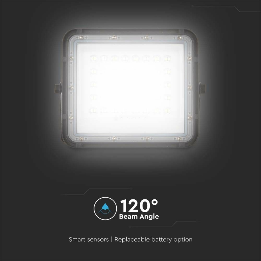 LED de exterior Regulable solar reflectora LED/10W/3,2V IP65 4000K negro + control remoto