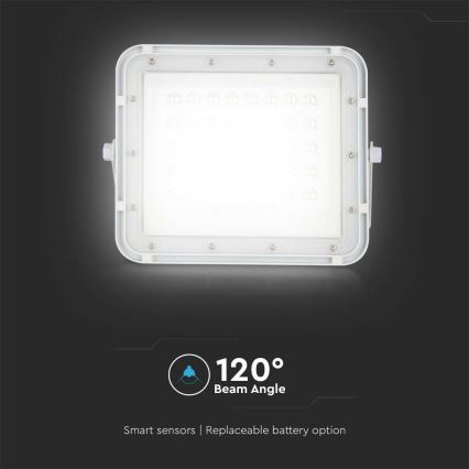 LED de exterior Regulable solar reflectora LED/10W/3,2V IP65 6400K blanco + control remoto