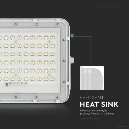 LED de exterior Regulable solar reflectora LED/15W/3,2V IP65 4000K blanco + control remoto