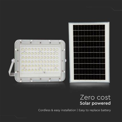 LED de exterior Regulable solar reflectora LED/15W/3,2V IP65 4000K blanco + control remoto