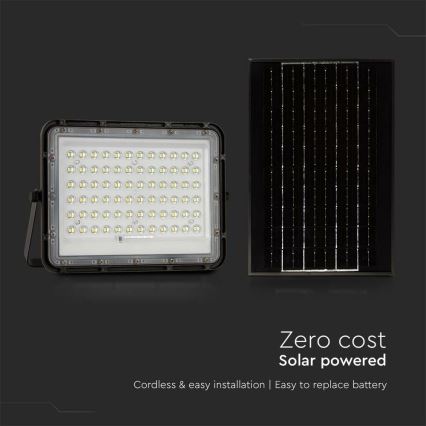 LED de exterior Regulable solar reflectora LED/15W/3,2V IP65 6400K negro + control remoto