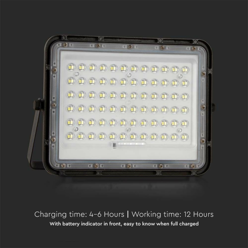 LED de exterior Regulable solar reflectora LED/15W/3,2V IP65 6400K negro + control remoto