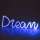 LED Decoración de pared de neón DREAM LED/3W/3xAA USB azul