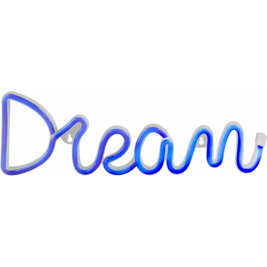 LED Decoración de pared de neón DREAM LED/3W/3xAA USB azul