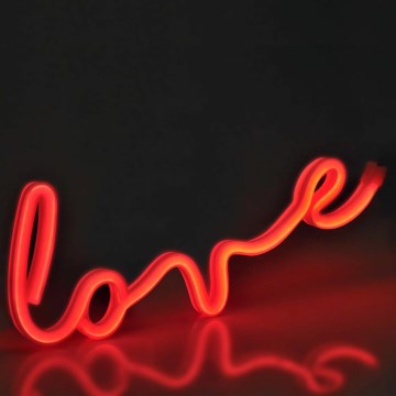 LED Decoración de pared de neón LOVE LED/3W/3xAA USB rojo