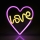 LED Decoración de pared de neón LOVE LED/3W/3xAA USB rosa