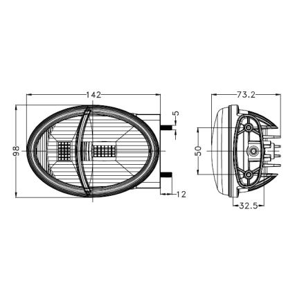 LED Faro delantero para tractor LED/102W/10-30V IP69 5700K rectangular