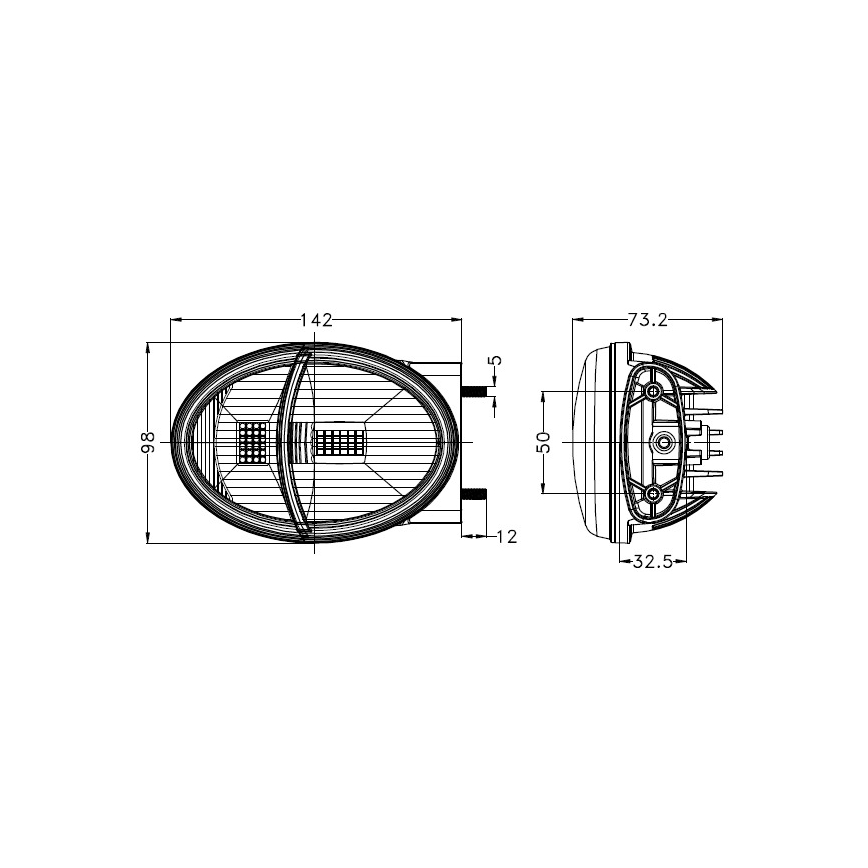 LED Faro delantero para tractor LED/102W/10-30V IP69 5700K rectangular