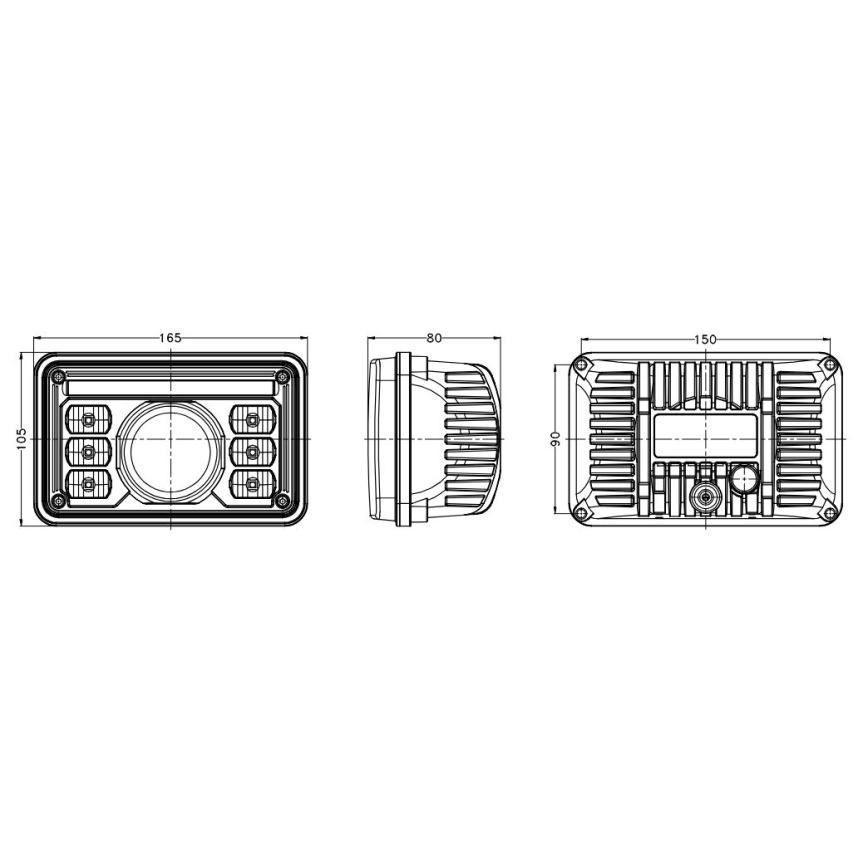 LED Faro delantero para tractor LED/69W/10-30V IP69 5700K rectangular