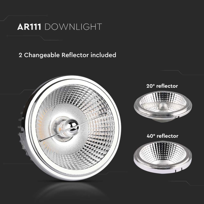 LED Foco empotrable LED/20W/230V 3000K 40°/20° diá. 11 cm cromo brillante