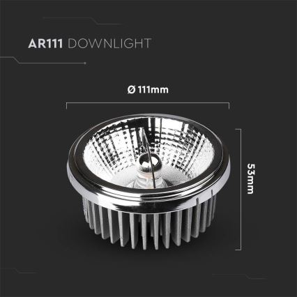LED Foco empotrable LED/20W/230V 3000K 40°/20° diá. 11 cm cromo brillante