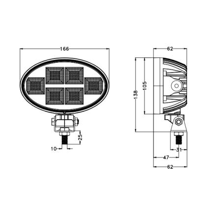 LED Foco para coche BLACK LED/150W/10-30V IP69 5700K ovalado
