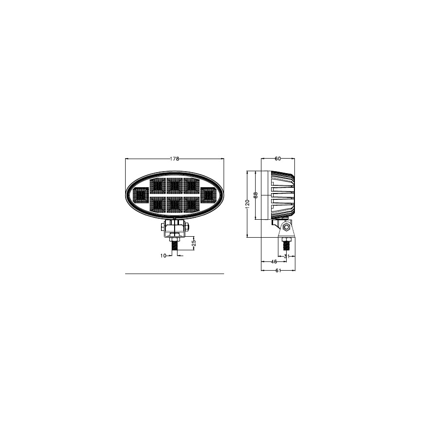 LED Foco para coche BLACK LED/160W/10-30V IP69 5700K ovalado