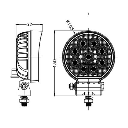 LED Foco para coche BLACK LED/36W/10-30V IP69 5700K redondeado