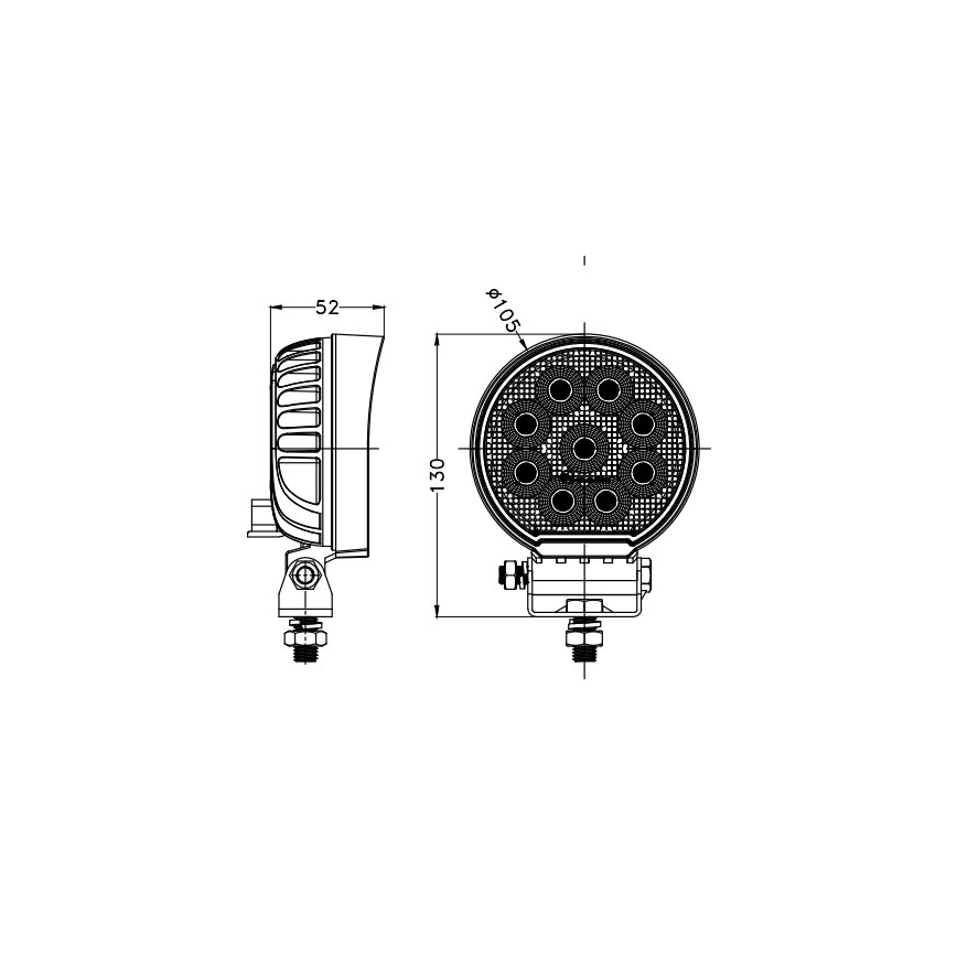 LED Foco para coche BLACK LED/36W/10-30V IP69 5700K redondeado