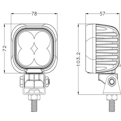 LED Foco para coche BLACK LED/40W/10-30V IP69 5700K cuadrado
