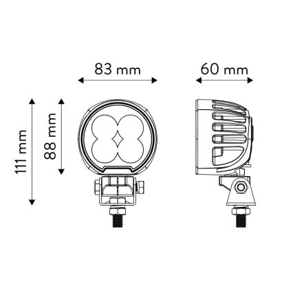 LED Foco para coche BLACK LED/40W/10-30V IP69 5700K redondeado