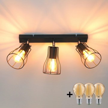 LED Foco TUBE II 3xE27/15W/230V negro