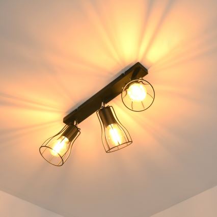 LED Foco TUBE II 3xE27/15W/230V negro