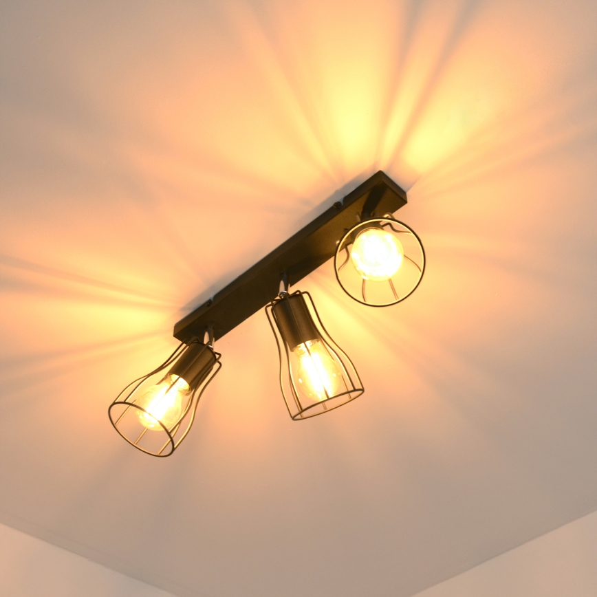 LED Foco TUBE II 3xE27/15W/230V negro