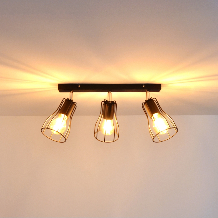 LED Foco TUBE II 3xE27/15W/230V negro