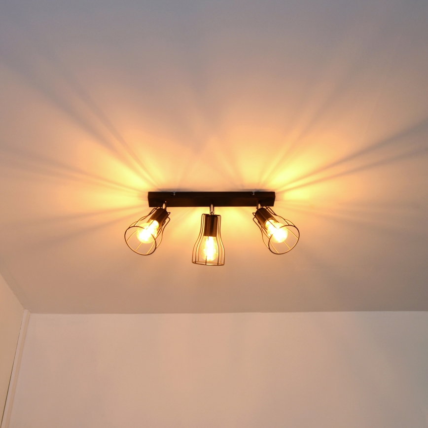LED Foco TUBE II 3xE27/15W/230V negro