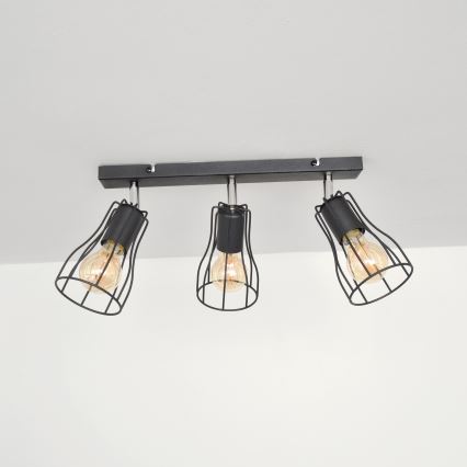LED Foco TUBE II 3xE27/15W/230V negro