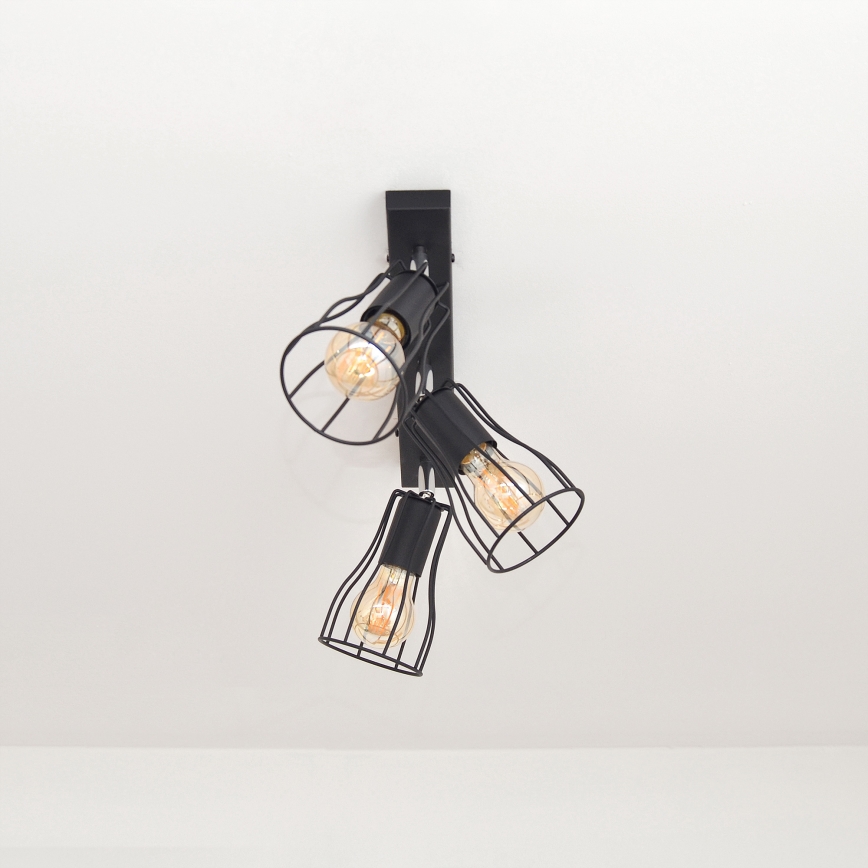LED Foco TUBE II 3xE27/15W/230V negro