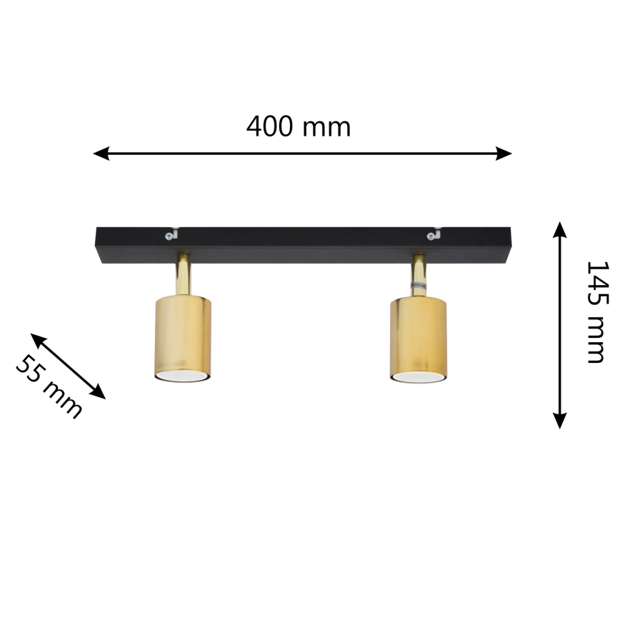 LED Foco TUNE 2xGU10/4,8W/230V dorado/negro