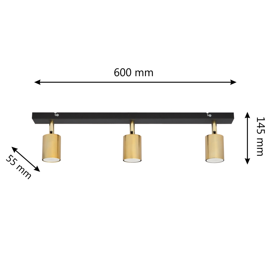 LED Foco TUNE 3xGU10/4,8W/230V dorado/negro