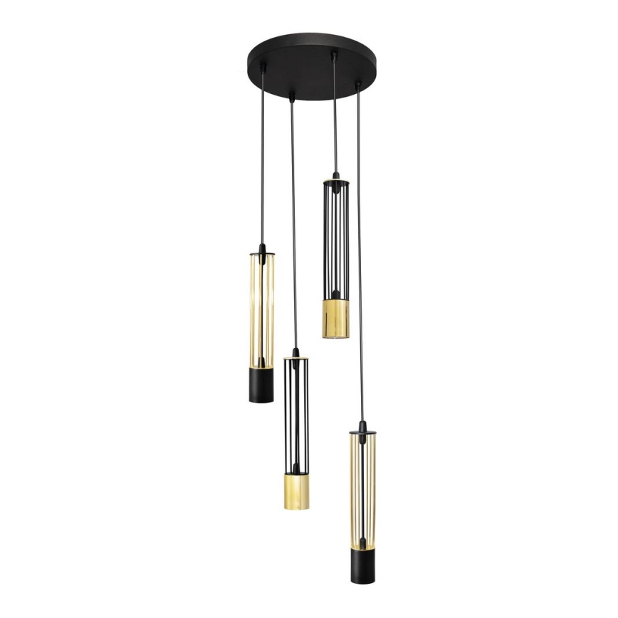 LED Lámpara colgante BARS 4xGU10/4,8W/230V negro/dorado