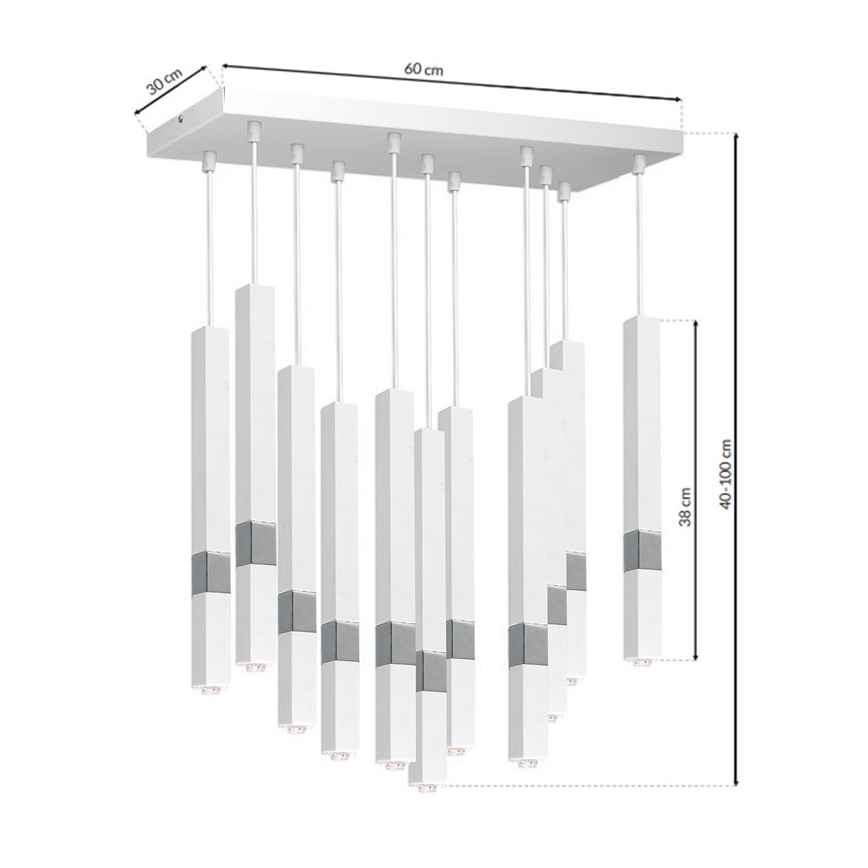 LED Lámpara colgante CASTRO 11xG9/7W/230V