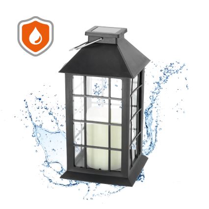 LED Lámpara colgante solar LED/0,02W/1,2V 1xAA 2700K IP44 200 mAh negro